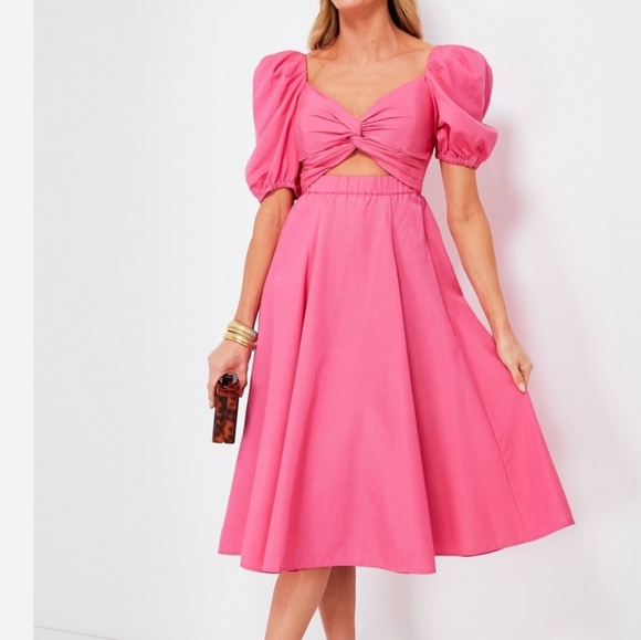 kate spade Dresses & Skirts - Kate Spade Barbie Pink Twist Bodice Puff Sleeve Dress